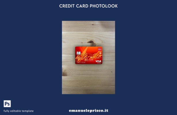 modello frontale con photolook per carta classica per visto bancario USA Wells F